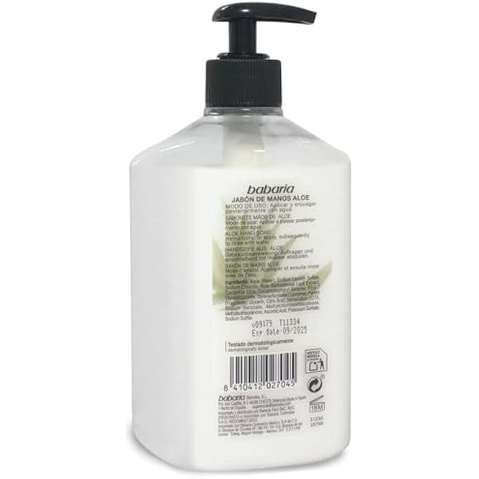 Babaria LIQUID HAND SOAP ALOE VERA 500ML - Image 2